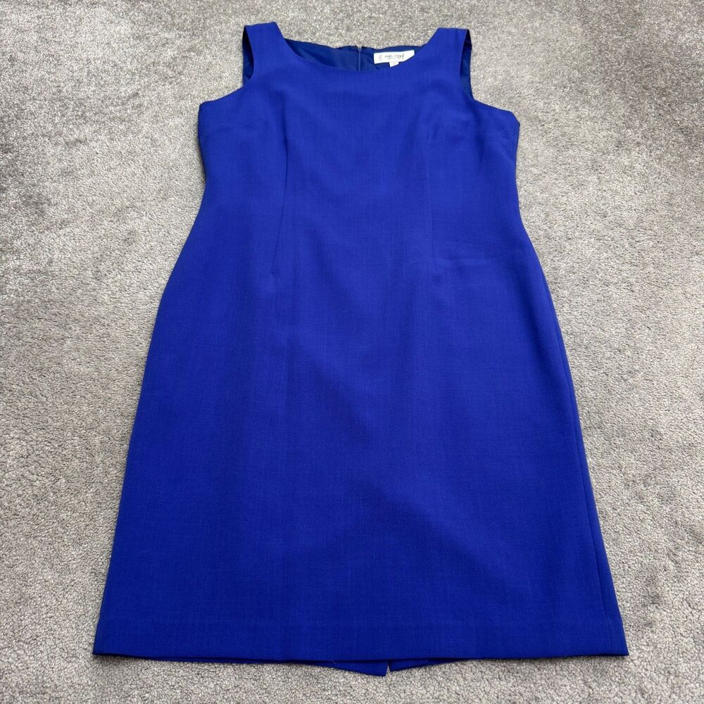 Jones Studio Sleeveless Sheath Dress Women 14 Royal Blue Lined Knee Length Work